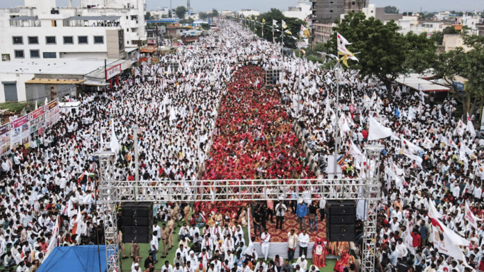 Mobilisation by members of Banjara community to demand inclusion in ST category, in Jalna, on 15 September 2025 | PTI