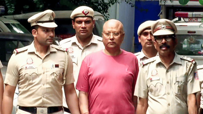 Delhi Police apprehend Chaitanyananda Saraswati from Agra he is an accused of female students molesting case, in New Delhi on Sunday | ANI