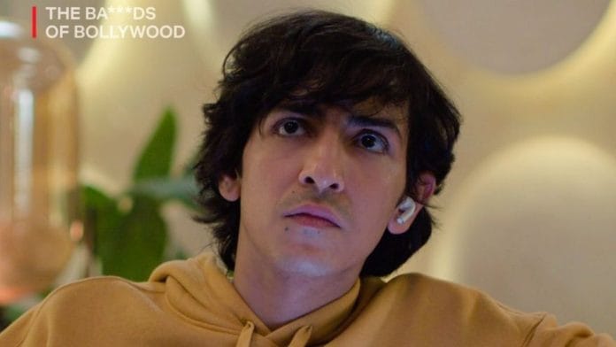 Divik Sharma in a still from The Bads of Bollywood, in which he plays Shaumik Talvar, a nepo kid | Photo: Netflix