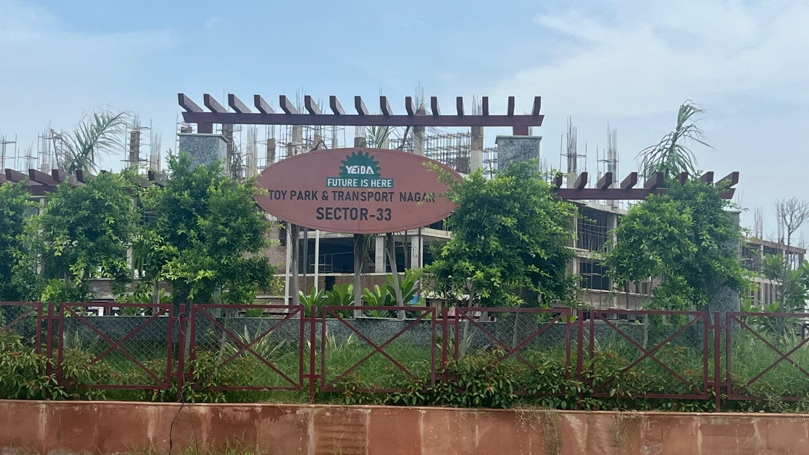 The Toy Park foundation stone found at the start of the park | Udit Bubna | ThePrint