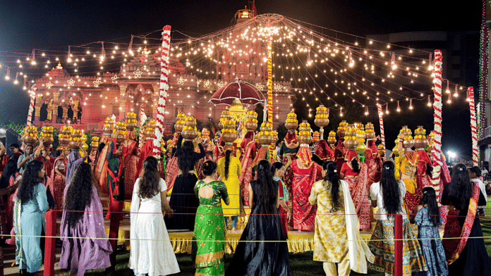 File photo of people attending a garba event. | ANI