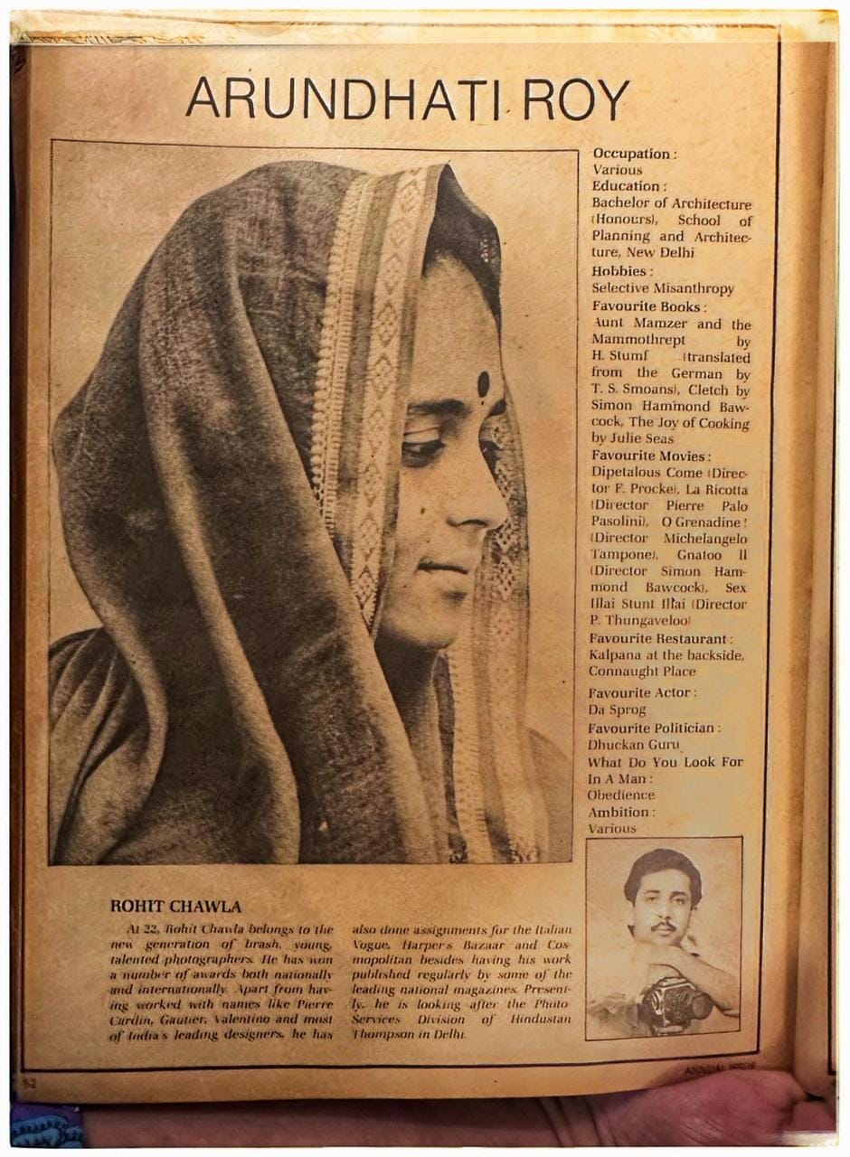 Arundhati Roy, photographed in 1986 | Photo: Rohit Chawla