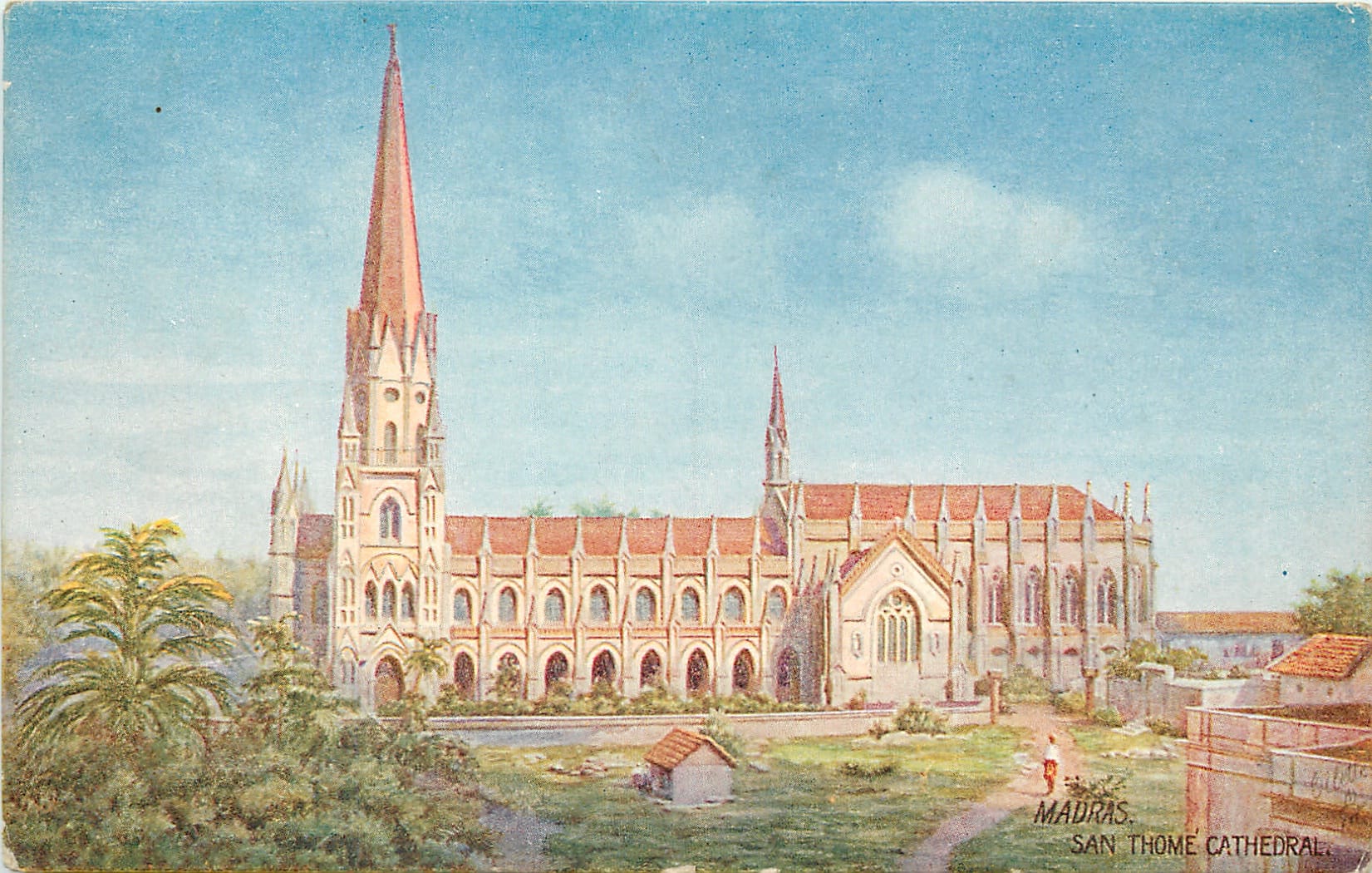 Postcard featuring Santhome Basilica; London, England; c. 1930 | Wikimedia Commons