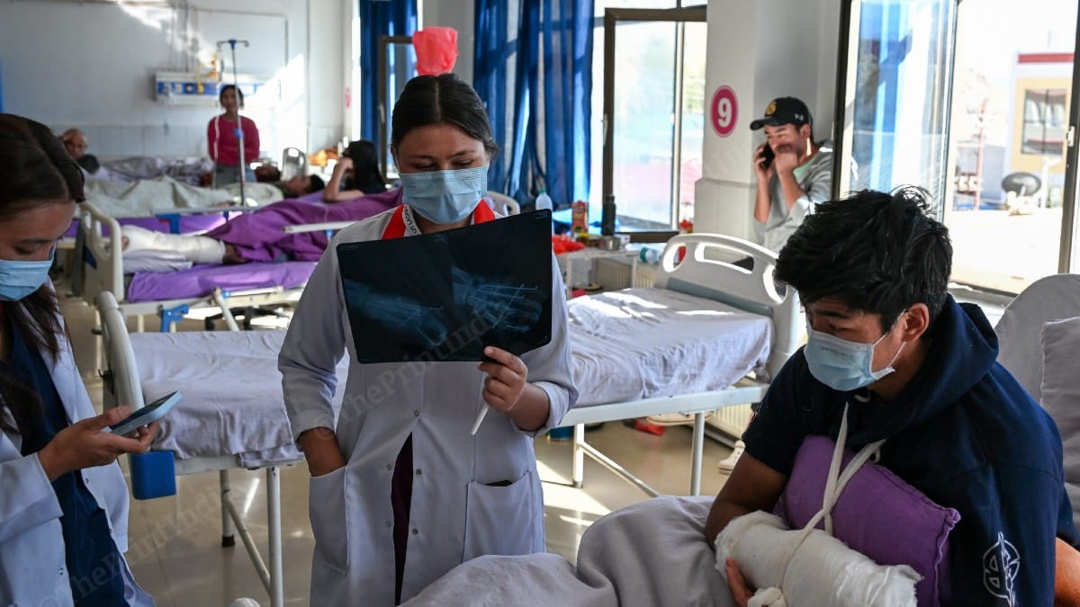 A hospital in Leh where those injured in the violence are under treatment | ThePrint/Suraj Singh Bisht