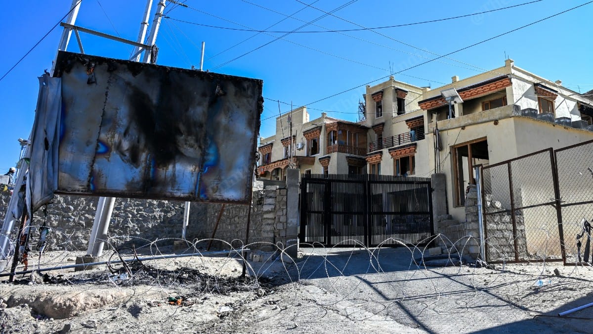BJP office in Leh vandalised during the 24 September violence | ThePrint/Suraj Singh Bisht
