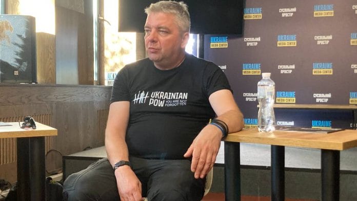 Maksim Butkevych interacts with journalists at Ukraine Media Centre in Kyiv | Keshav Padmanabhan | ThePrint