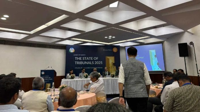 Launch session of ‘The State of Tribunals 2025’, a report on India’s commercial tribunals by DAKSH, in New Delhi Thursday | Photo: Khadija Khan/ThePrint