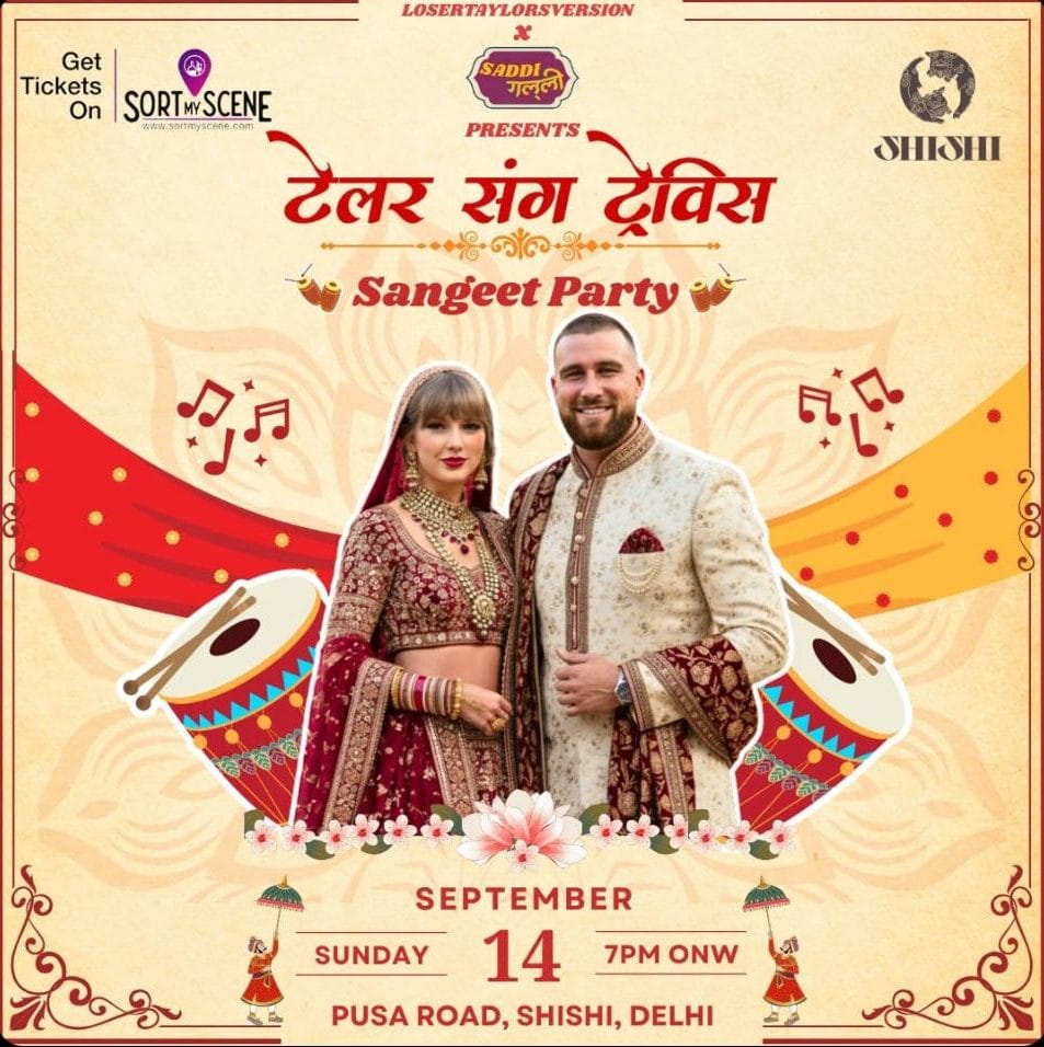 Taylor Swift and Travis Kelce's mock sangeet poster 