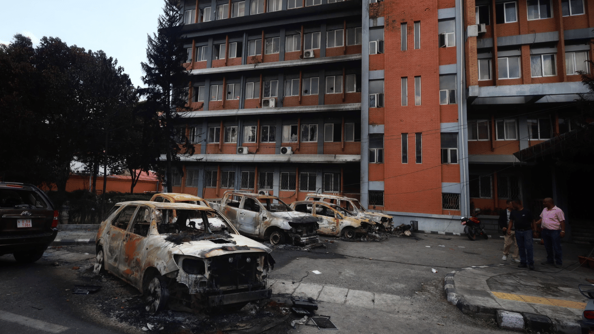 The administrative complex in Kathmandu was vandalised during the protests. | Manisha Mondal/ThePrint 
