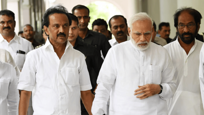 Tamil Nadu CM MK Stalin has clashed with the Centre, where Narendra Modi is in power, over various issues related to his state | Commons