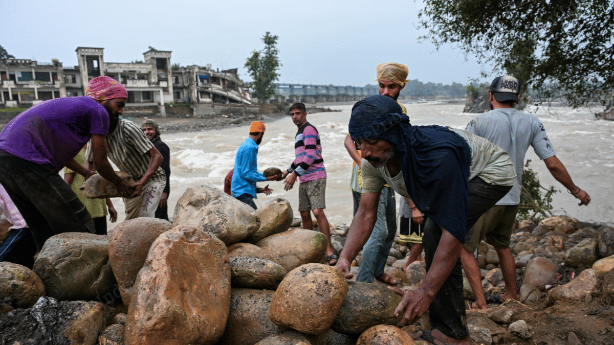Work to strengthen embankments is on after water level rose in Ravi river | Suraj Singh Bisht | ThePrint