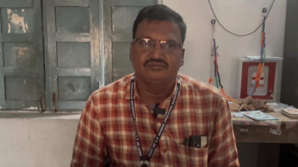 D. Kateswar Rao is only teacher at Foundation School in Guntupalli. | Udit Bubna/ThePrint