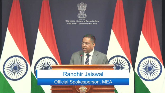 MEA spokesperson addresses a press conference Friday. | X/@MEAIndia