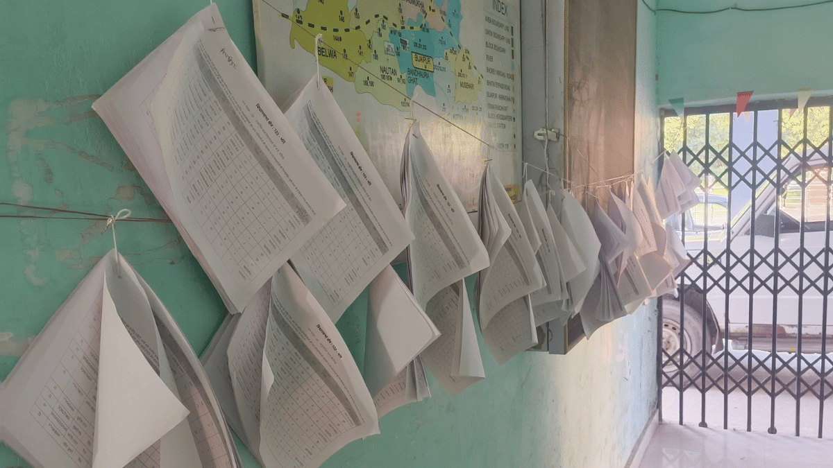 Names of deleted electors displayed in the block office, Gopalganj Sadar, allowing people to file claims and objections. | Sourav Roy Barman/ThePrint