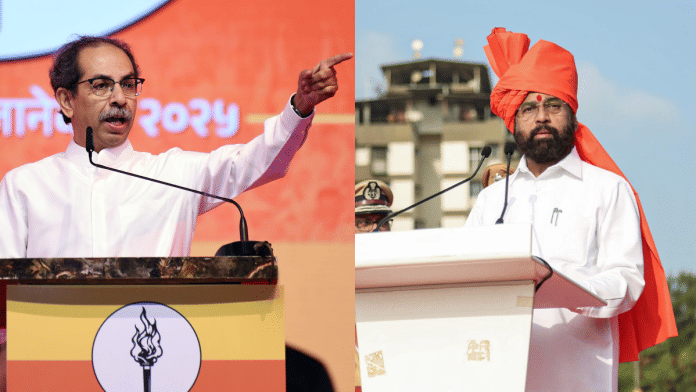 File photo of Shiv Sena (UBT) leader Uddhav Thackeray and Shiv Sena leader Eknath Shinde. | ANI