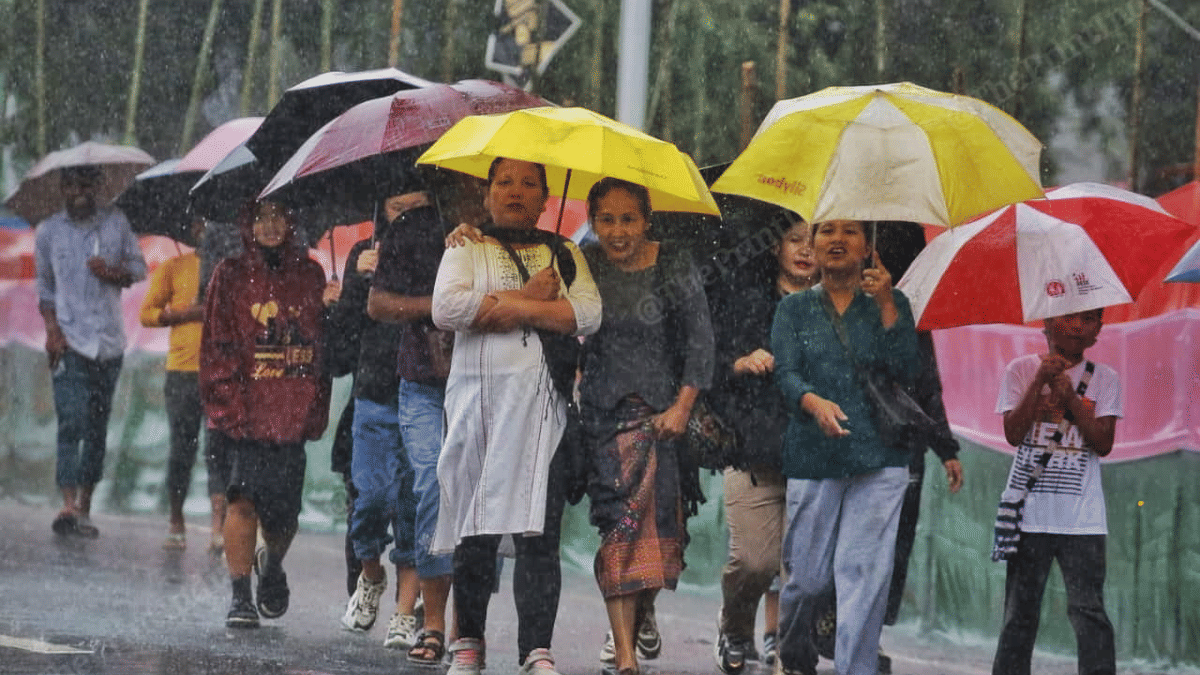 People heading to Prime Minister Narendra Modi’s rally at Peace Ground in Churachandpur | Praveen Jain | ThePrint