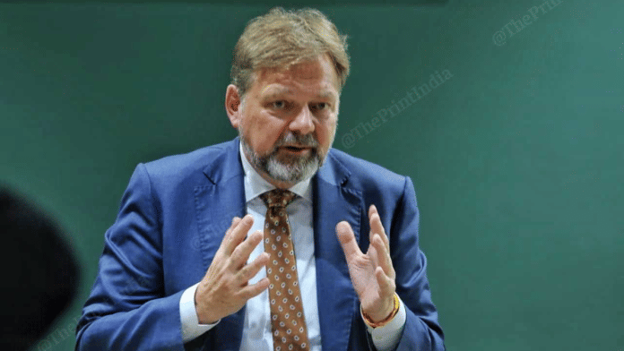 German Ambassador Philipp Ackermann during a conversation with ThePrint. | Praveen Jain/ThePrint