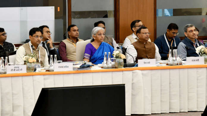 Union Minister for Finance and Corporate Affairs, Nirmala Sitharaman, chairs the 56th meeting of the GST Council, in New Delhi | pib.gov.in