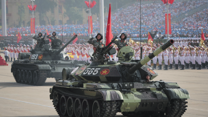 Vietnamese tank take part during a parade celebrating the 80th anniversary of independence in Hanoi, Vietnam, 2 September 2025. | Vincent Thian | Pool via Reuters
