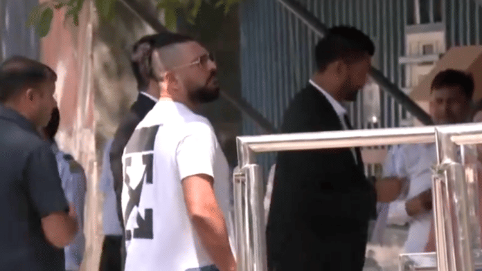 Former Indian cricketer Yuvraj Singh arrives at the ED office in connection with the probe into the alleged illegal betting app 1xBet. | Screengrab | ANI