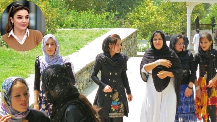 Afghan women in Bagh-e-Babur, Kabul, in 2013; (inset) Layli Ghazal | Commons & ThePrint