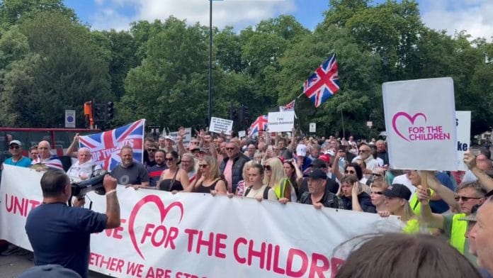 A protest against grooming gangs in London, June 2025