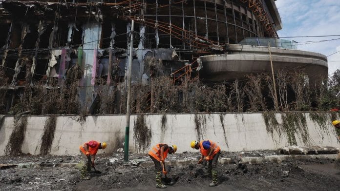 The charred buildings on the streets of Kathmandu after the country's youth took to the streets to protest against corruption | Manisha Mondal, ThePrint