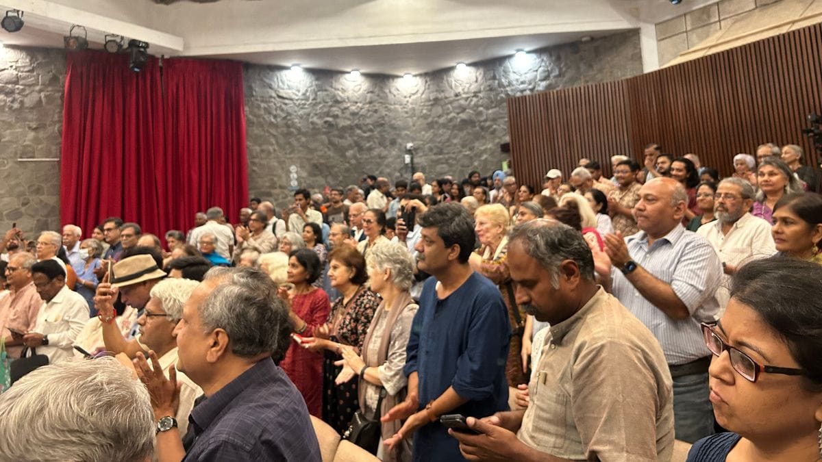 The turnout was so overwhelming that an adjoining hall had to be opened where the lecture was streamed live | Photo: Zenaira Bakhsh, ThePrint