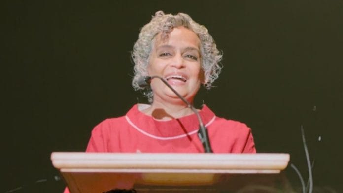 Arundhati Roy at the global launch of her memoir 'Mother Mary Comes to Me' in Kochi | Theres Sudeep | ThePrint