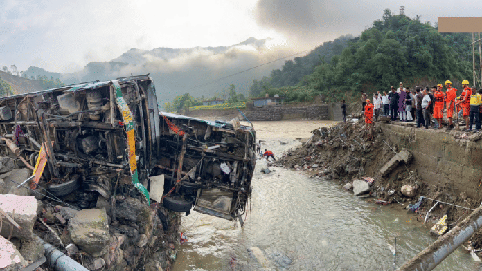 Representational image | BJP MP Anurag Thakur inspects the flood-affected area, in Himachal Pradesh's Dharampur on Wednesday | ANI