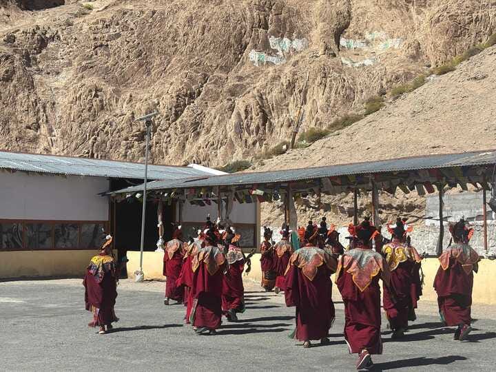 Monks at the last rites of Jigmet Dorjay, Ladakh youth killed on 24 September | Suraj Singh Bisht | ThePrint