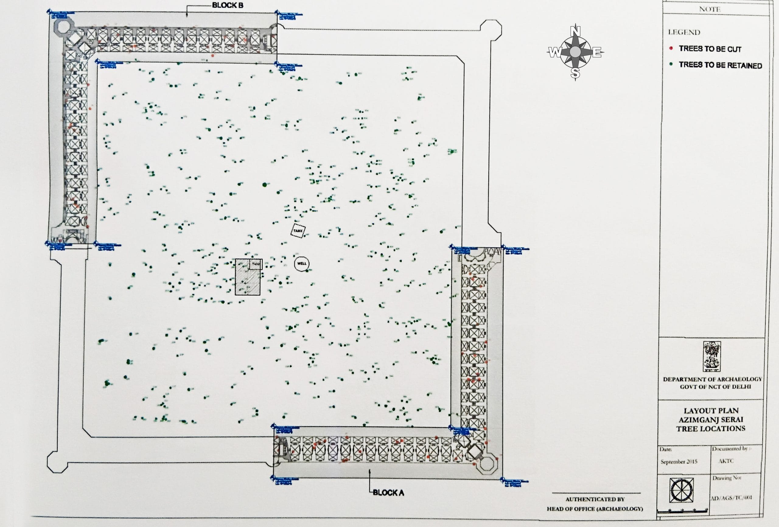 Mapping of all trees within the serai by the AKTC, which was authenticated by the state archaeological department | Photo: AKTC