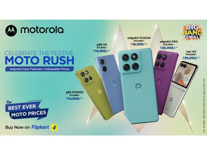Motorola brightens Diwali with exciting offers on edge 60 PRO, edge 60 FUSION, g96 5G, g86 POWER & razr 60 during Flipkart's Big Bang Sale