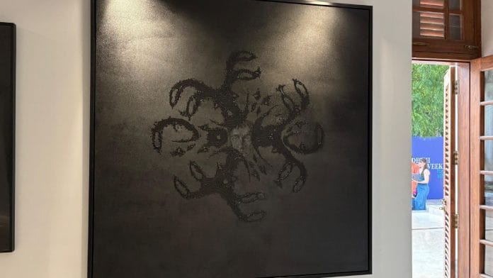 Artist Sushant Sharma captures the ache of displacement, where faces fade into black and the self dissolves in search of home | Photo: Sakshi Mehra, ThePrint