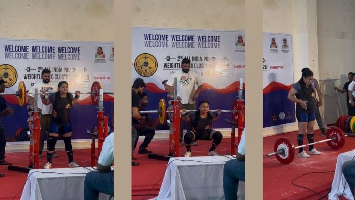 Sonika Yadav at the All India Police Weightlifting Cluster 2025-26 in Andhra Pradesh | By special arrangement