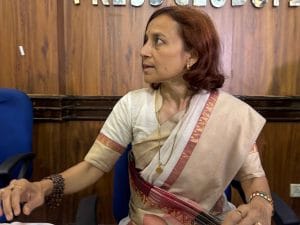 Wife of Sonam Wangchuk, Gitanjali, also attended the press conference by KDA | Sagrika Kissu, ThePrint