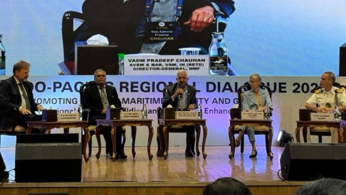 German envoy Philipp Ackermann (far left) at Indo-Pacific Regional Dialogue 2025 in New Delhi Tuesday | Debdutta Chakraborty | ThePrint