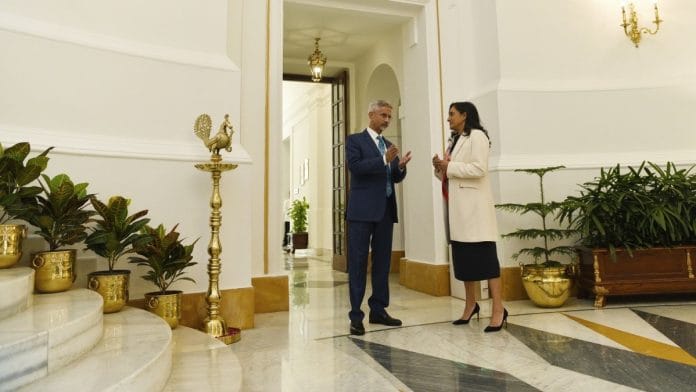 External Affairs Minister S Jaishankar with his Canadian counterpart Anita Anand in New Delhi on 13 October, 2025 | X/@DrSJaishankar