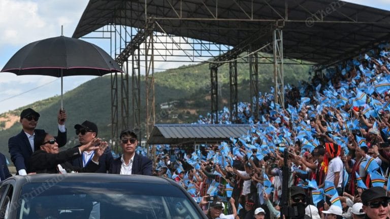 In pictures: Thousands turn up to catch glimpse of Naga leader Muivah in Manipur’s Senapati