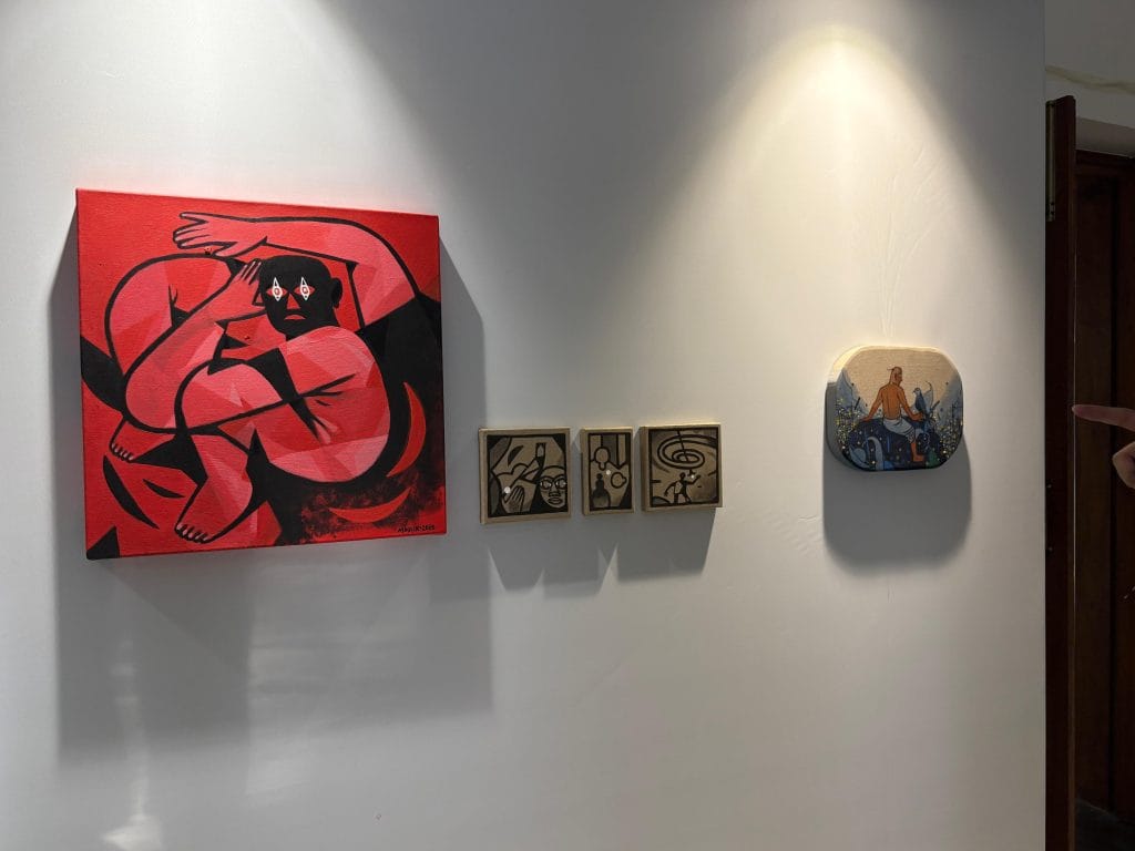 In Debangshu Moulik’s series, 'Mayur Vihar', a lone white dot marks the endless search for inspiration | Photo: Sakshi Mehra, ThePrint