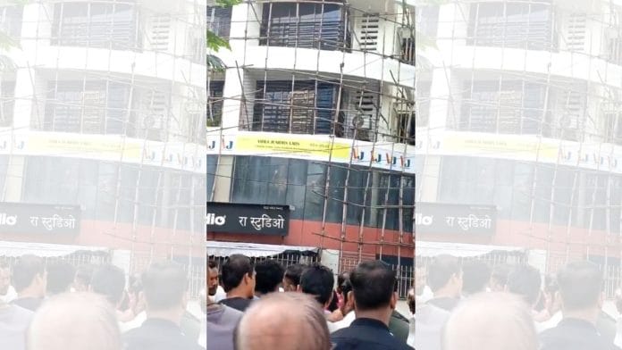 Still from video of building in Powai where children were held hostage | By special arrangement