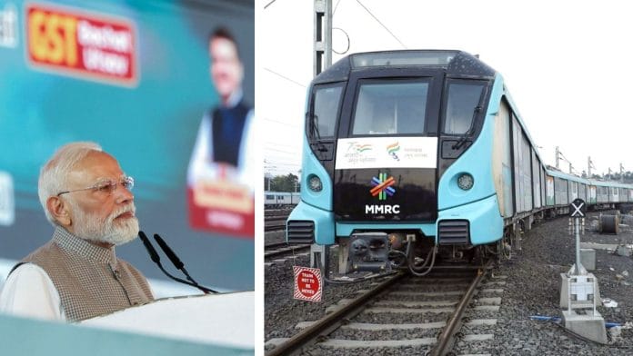 Prime Minister Narendra Modi inaugurated the Mumbai Metro's Aqua Line Wednesday | ANI