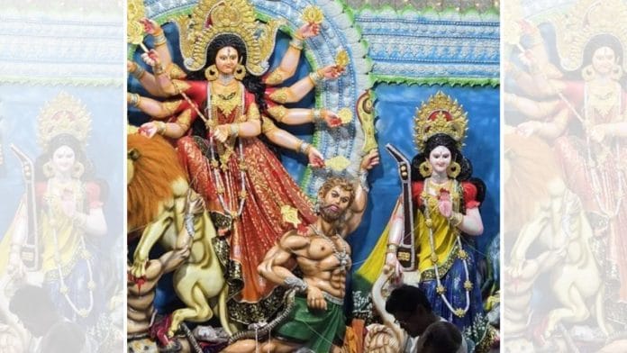 A bearded Asura in one of the Durga Puja pandals in Bangladesh | By Special Arrangement | ThePrint