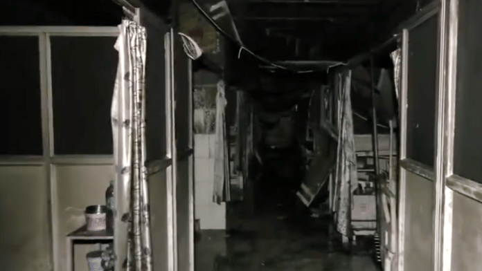 A massive fire broke out in an ICU ward of Sawai Man Singh (SMS) Hospital, claiming the lives of 6 patients | Screengrab | ANI