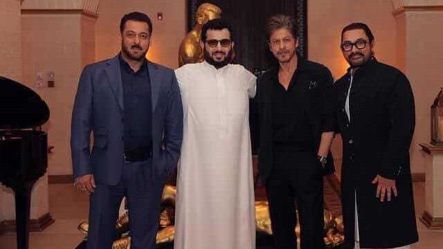 Shah Rukh Khan, Salman Khan, and Aamir Khan, who have completed over three decades in cinema, made a rare joint appearance at an event in Riyadh, Saudi Arabia | Source: @TeamSRKWarriors, X