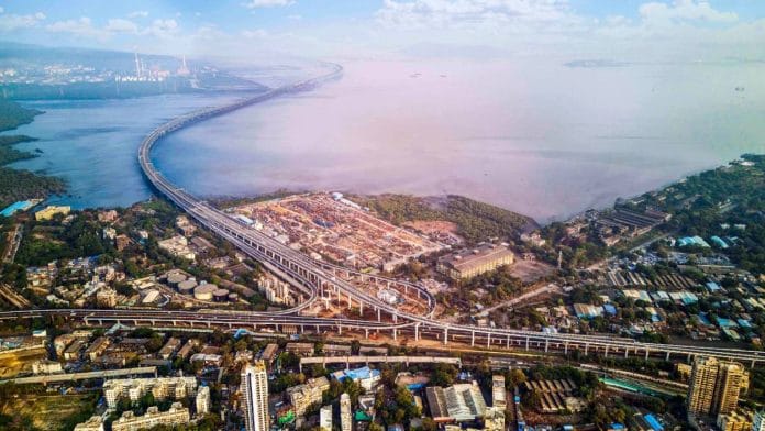 A view of Atal Setu, to which Ulwe Coastal Road will be linked | Photo: ANI