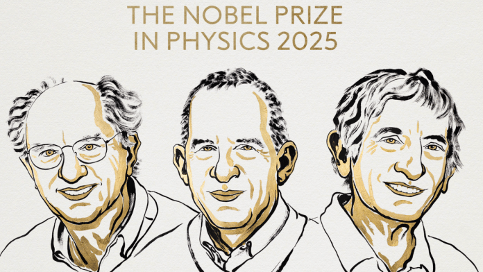 John Clarke, Michel H. Devoret and John M. Martinis (from left to right) have been awarded Nobel Prize in Physics for 2025. | X/@NobelPrize