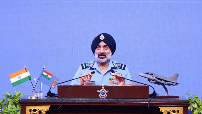 Chief of Air Staff, Air Chief Marshal A.P. Singh, at press conference ahead of 93rd Indian Air Force Day. | ANI