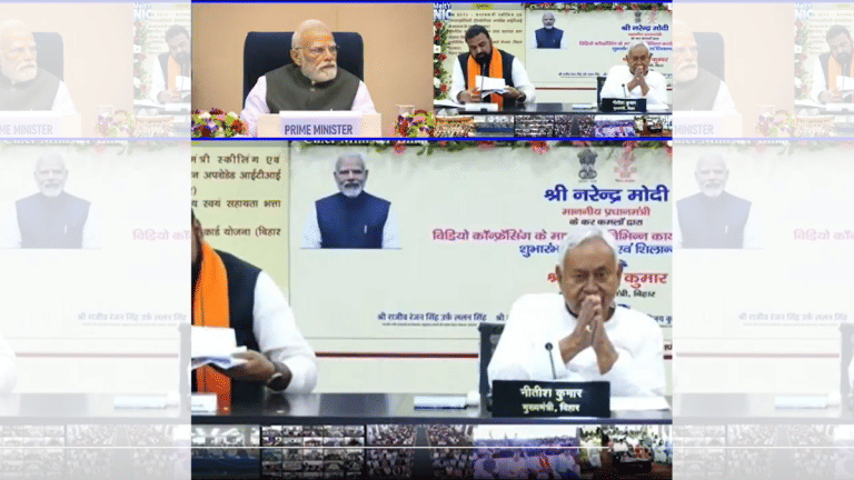 In run-up to Bihar polls, Nitish’s odd gestures at event attended by PM Modi catch Oppn’s eye