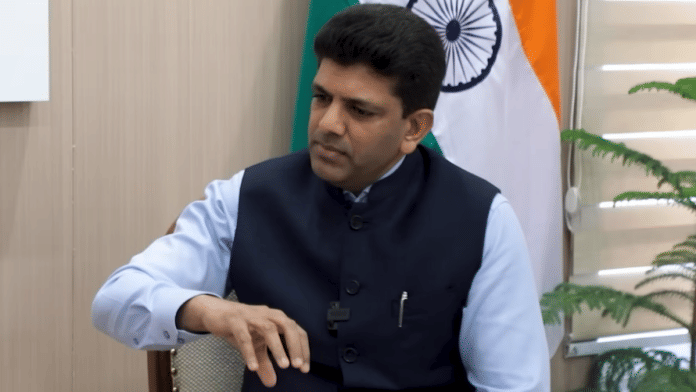 Union minister Chandra Sekhar Pemmasani during a conversation with ThePrint.